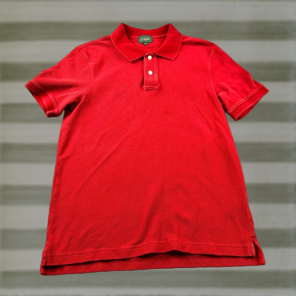 J.Crew J.CREW Pique Polo Shirt Men S Red Washed Knit Short Sleeve Classic Preppy Retro Beach Tennis Golf Netball Modern Outdoor Holiday Size US S / EU 44-46 / 1 - 1 Thumbnail