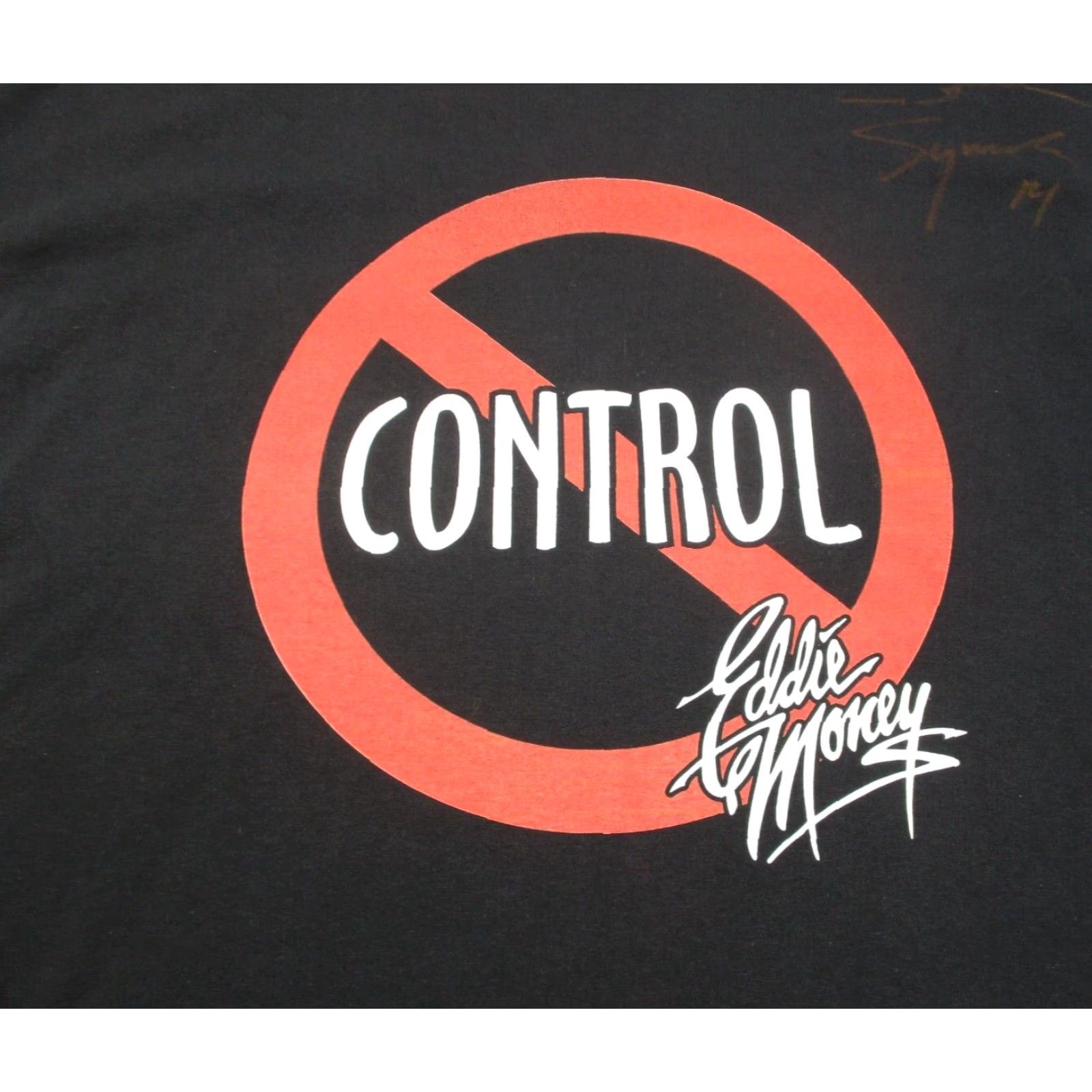 Vintage VINTAGE Eddie Money Shirt Adult 2XL Black No Control Rock Concert Signed By Drummer Glenn Symmonds Mens Graphic Tee 1990s Size US XXL / EU 58 / 5 - 4 Thumbnail