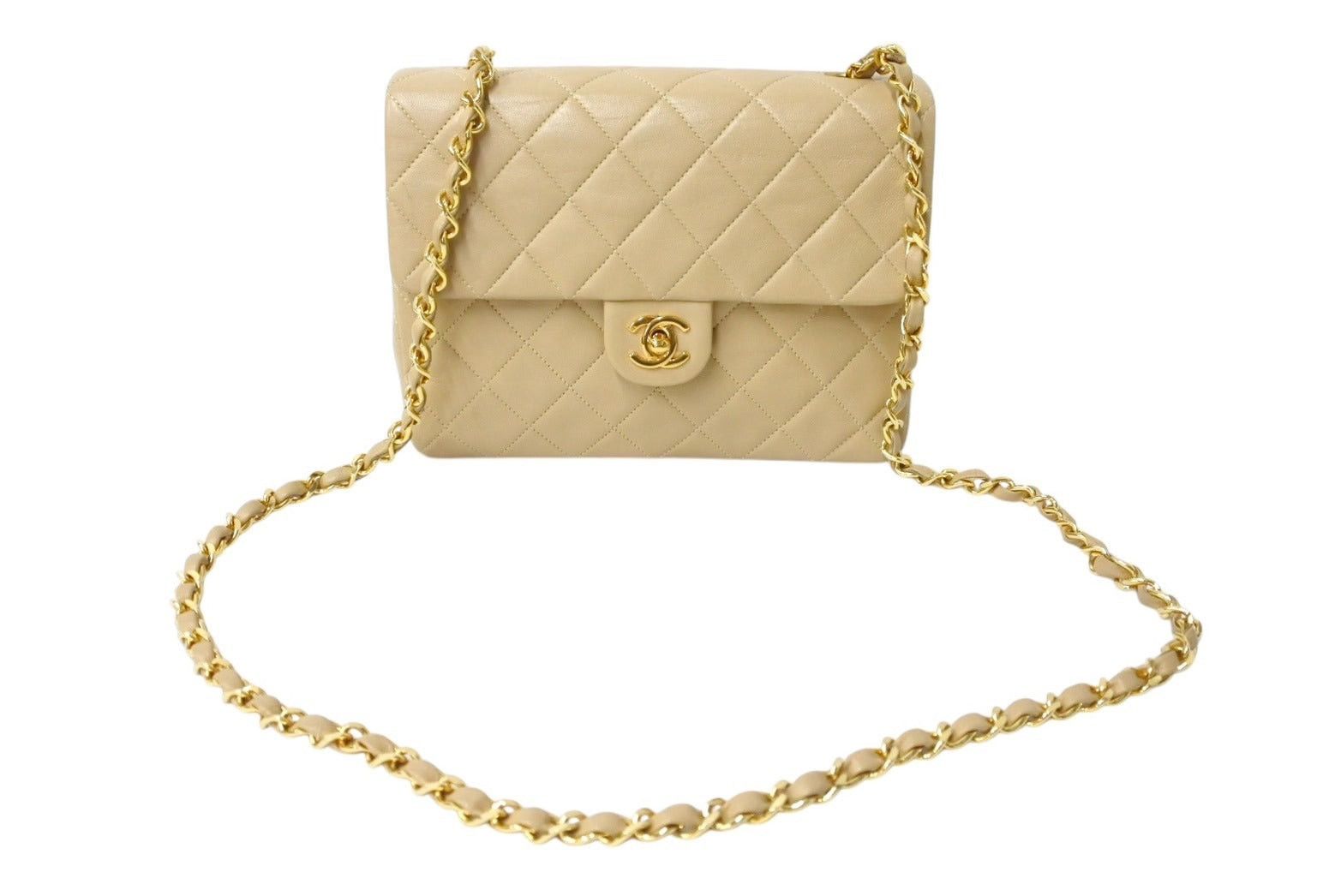 Chanel Mini Matelasse Shoulder Bag in Beige, Men's