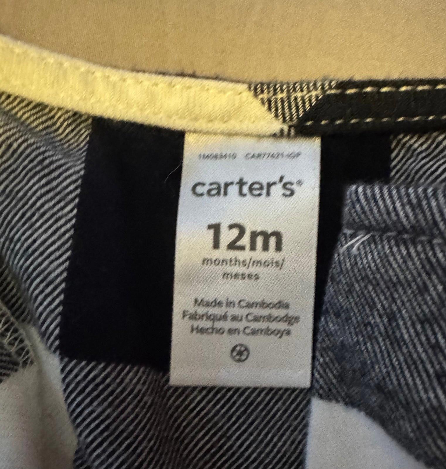 Designer 12 Month Black Plaid Dress Carter’s Size XXS / US 00 / IT 34 - 3 Thumbnail
