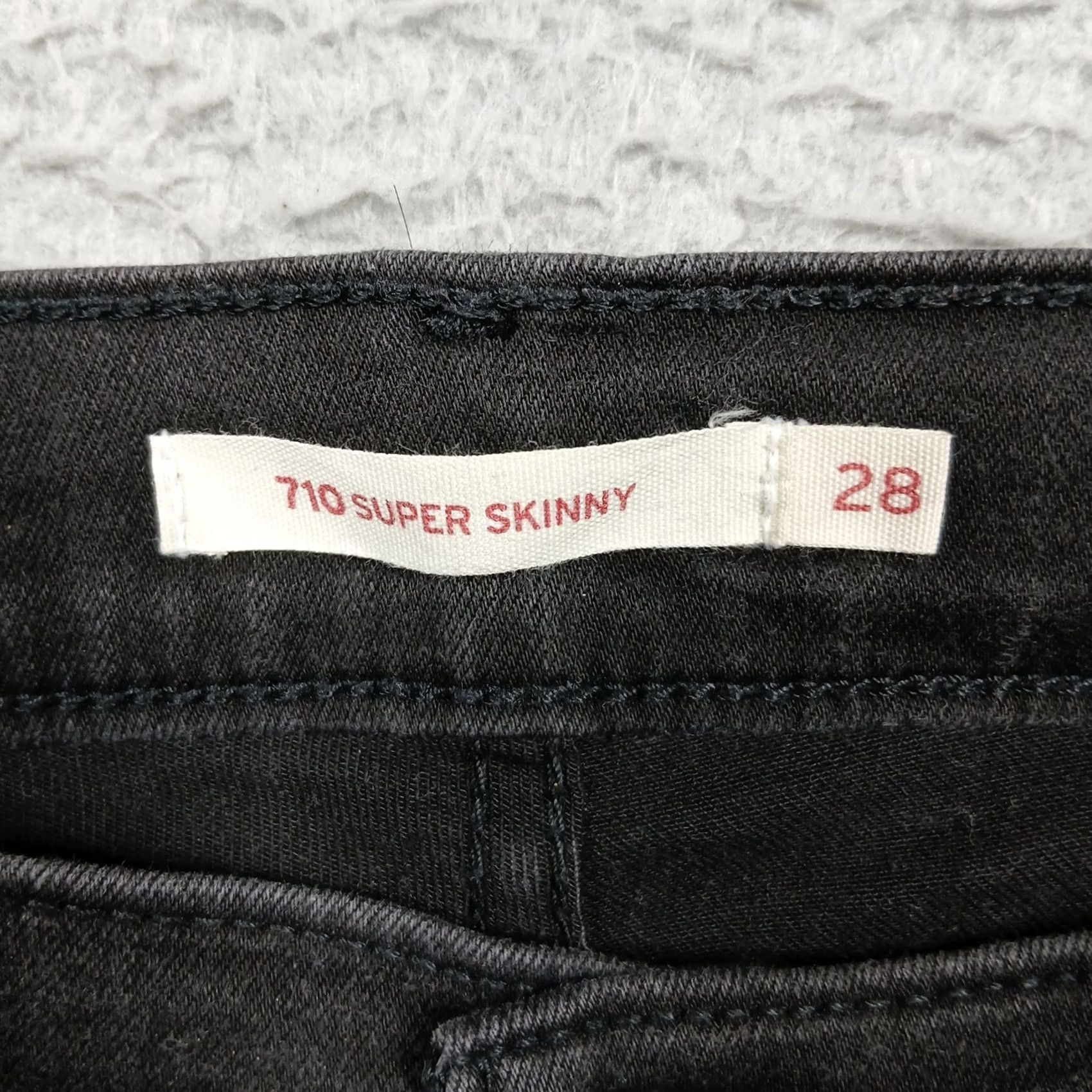 Levi's Levi's 710 Super Skinny Jeans Women's 28x32 Black Denim Stretch Mid Rise Slim Fit Pockets Zipper Button Leather Patch Size 28" / US 6 / IT 42 - 5 Thumbnail