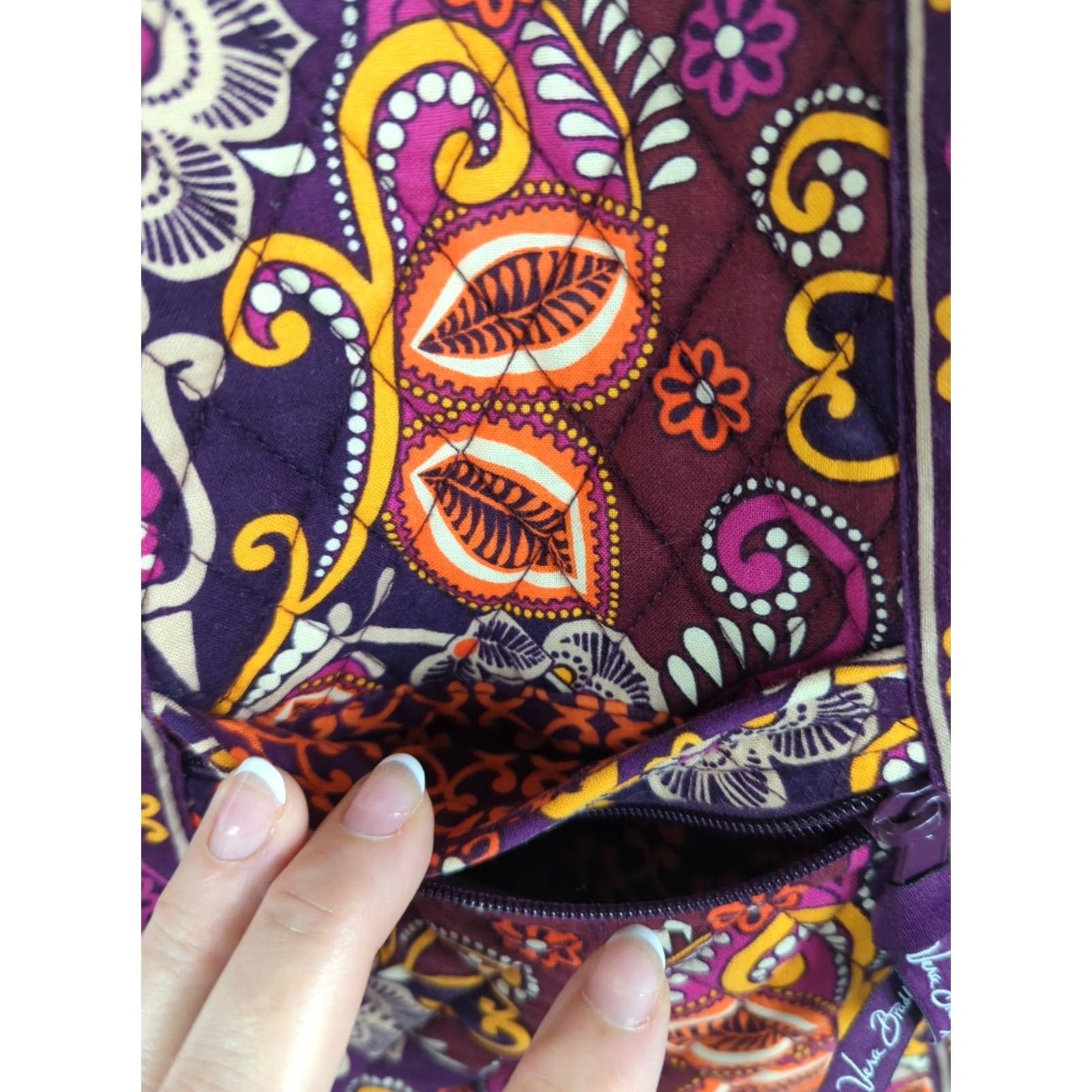 Vera Bradley VERA BRADLEY Safari Sunset Crossbody Purse Hipster Medium Multicolor Corduroy? Size ONE SIZE - 7 Thumbnail