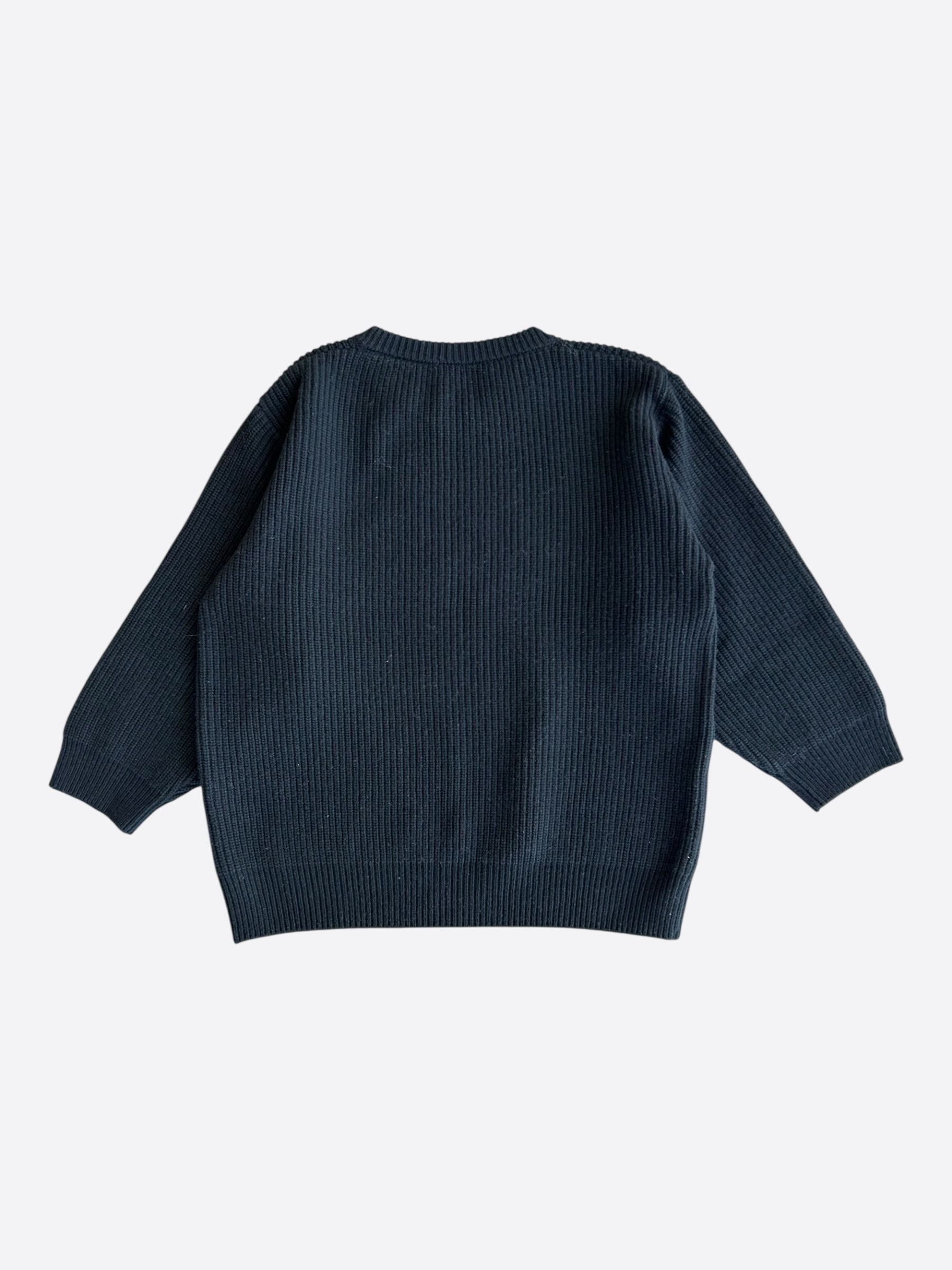 Celine Celine Black & White Logo Ribbed Wool Women's Sweater Size M / US 6-8 / IT 42-44 - 2 Thumbnail