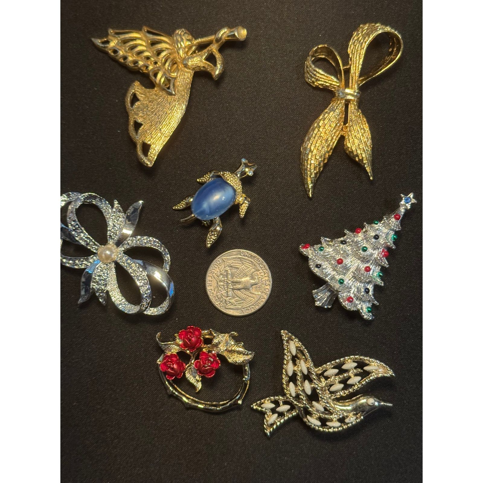 Other Lot of 7 Vintage Gerry's Brooches. Christmas Theme Size ONE SIZE - 3 Thumbnail
