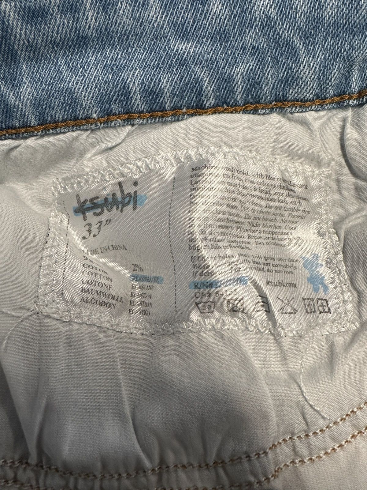 Ksubi Ksubi Blue Knee Spell Light Blue Denim Jeans Size 33 Size US 33 - 5 Thumbnail