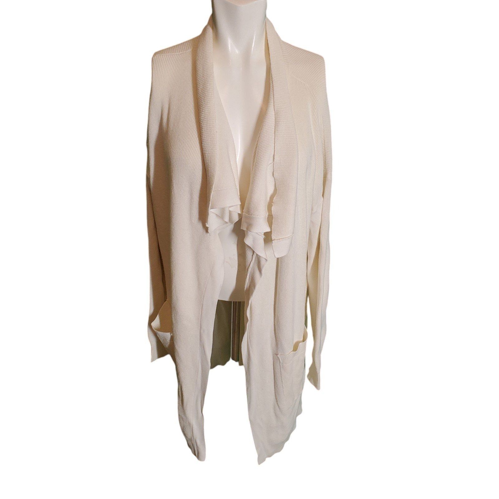 Guess Guess Rib Knit Cardigan Open Front Shawl Collar Tunic Sweate Size XL / US 12-14 / IT 48-50 - 1 Thumbnail