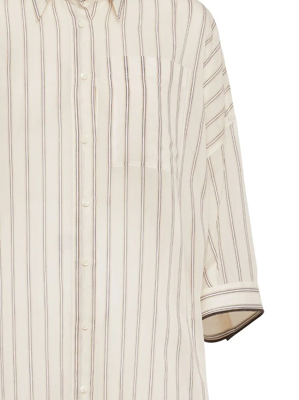 Brunello Cucinelli o1w1db10825 Blouse in Open White Size S / US 4 / IT 40 - 5 Thumbnail