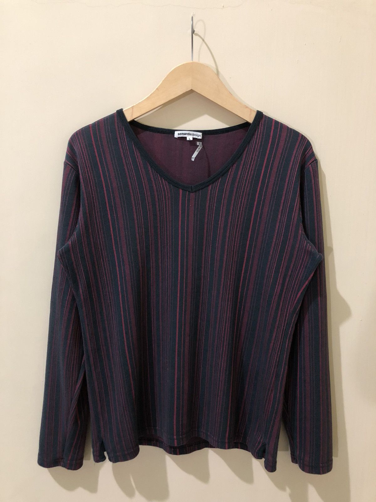 semanticdesign Semantic Design Slim Fit Long Sleeve Stripes Japanese Style Size L / US 10 / IT 46 - 1 Thumbnail