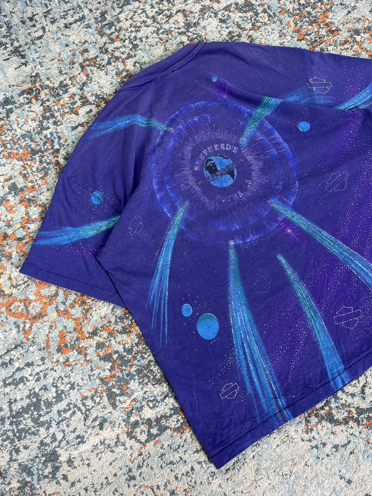 Harley Davidson × Vintage Vintage 1995 Harley Davidson all over print tee rare grail Size US XL / EU 56 / 4 - 4 Thumbnail