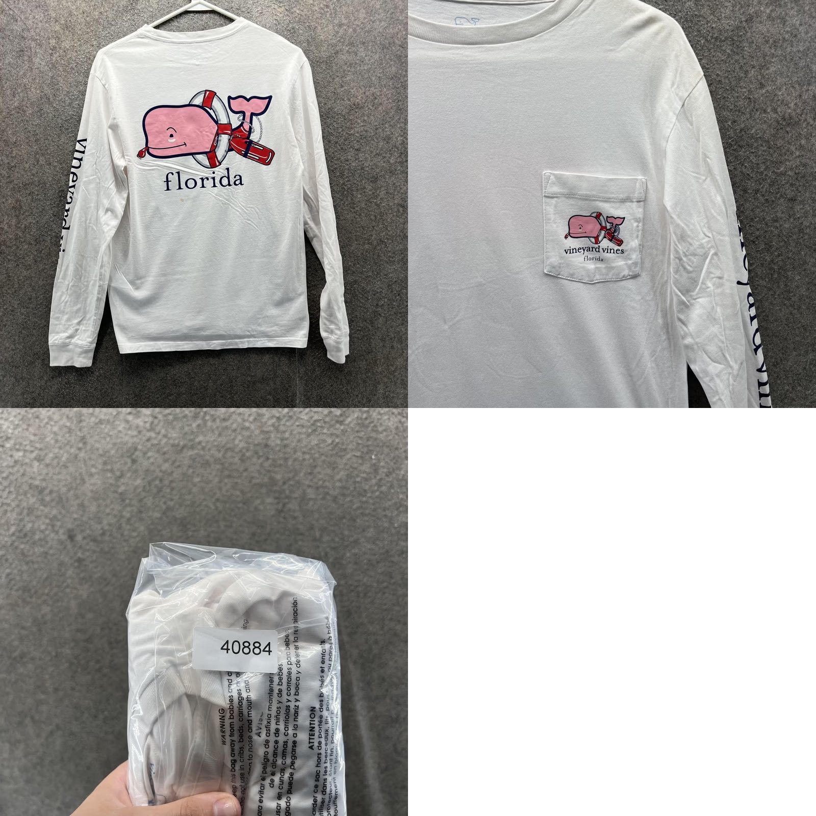 Vineyard Vines Vineyard Vines Shirt Mens XS White Florida Whale Graphic Long Sleeve Tee Size US XS / EU 42 / 0 - 8 Thumbnail