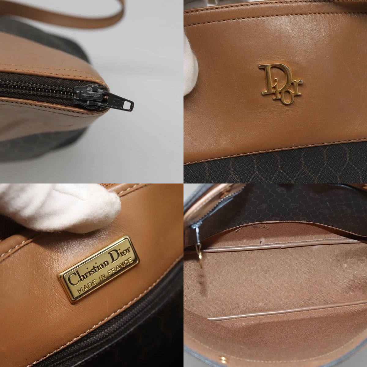 Dior DIOR Honeycomb Canvas Tote Bag Pvc Black Gold Size ONE SIZE - 11 Thumbnail