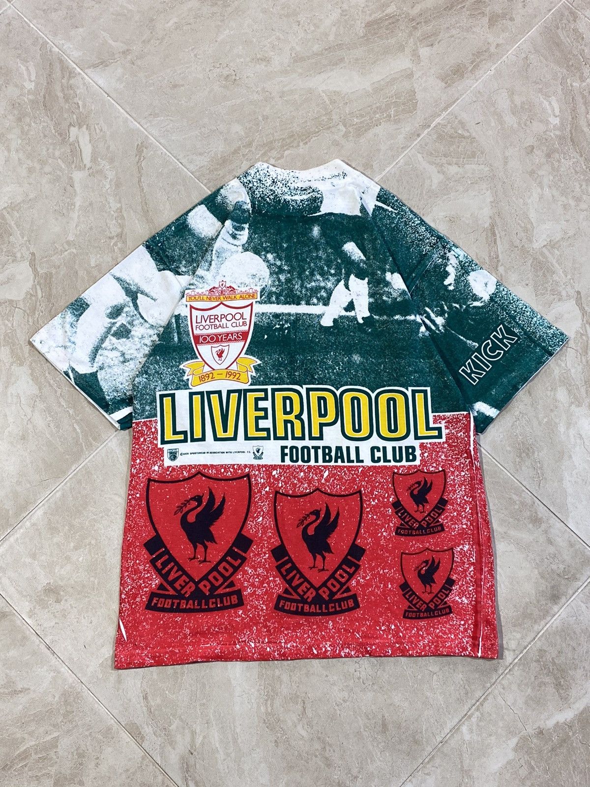 Band Tees × Vintage Vintage 1992 liverpool 100 years of glory all over print tee Size US M / EU 48-50 / 2 - 12 Thumbnail