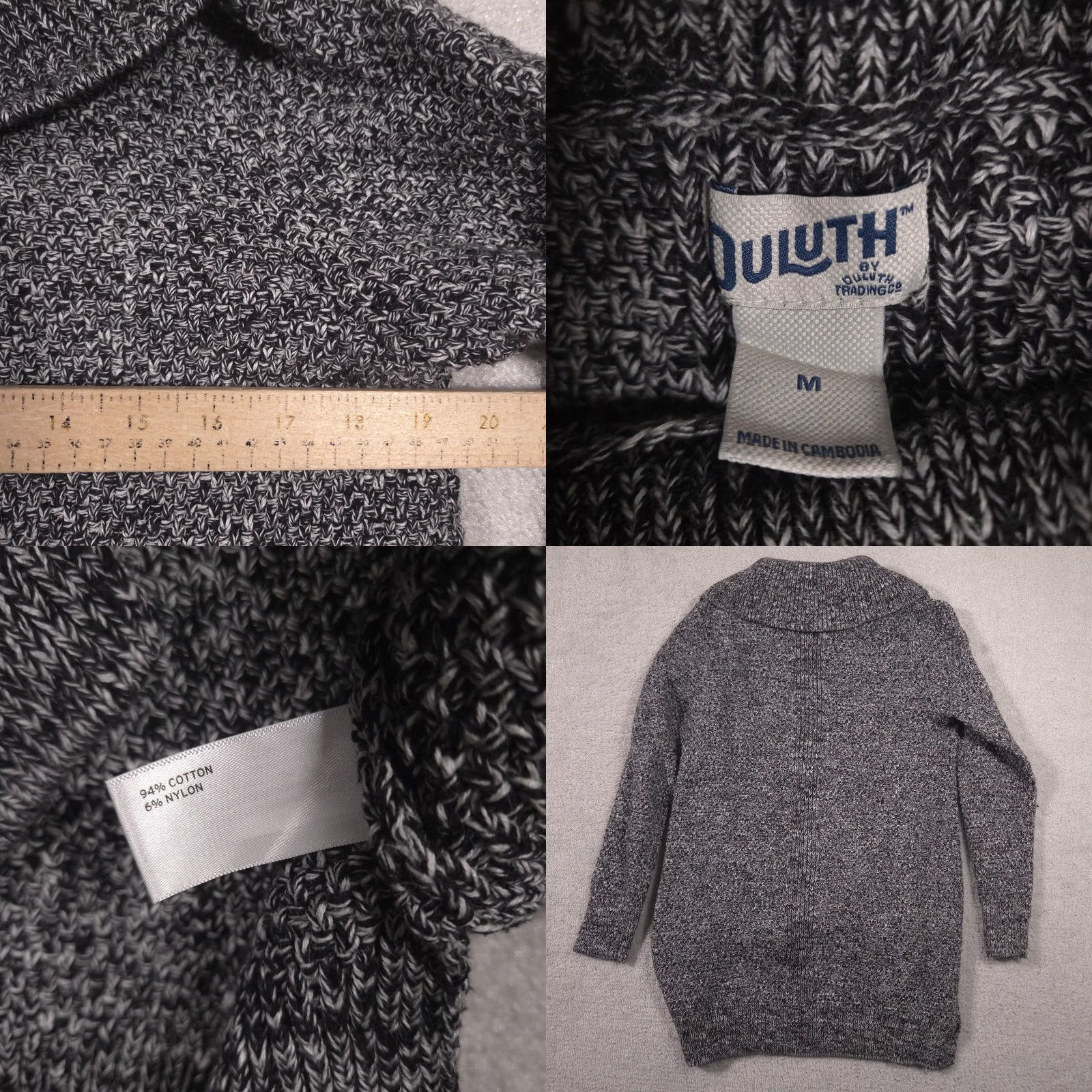 Duluth Trading Company Duluth Trading Co Sweater Tunic Womens M Gray Cowl Neck Pockets Knit Size M / US 6-8 / IT 42-44 - 8 Thumbnail