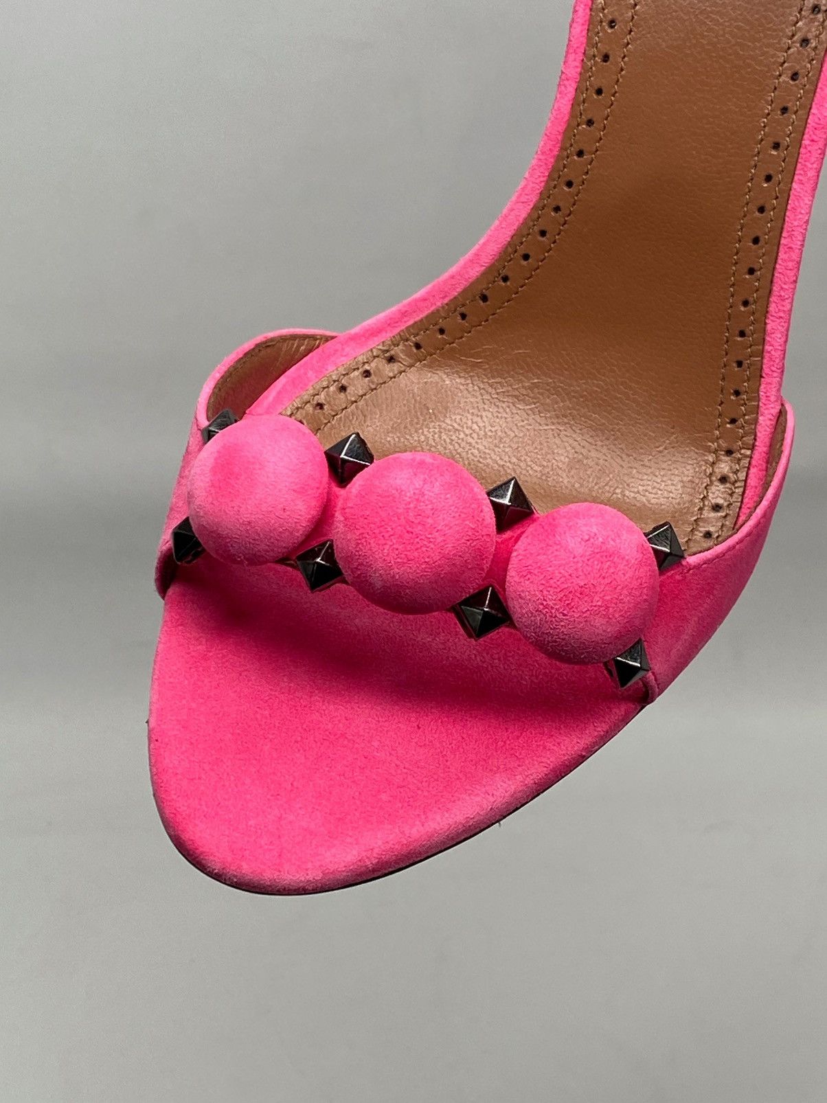 Alaia Alaia Bombe 90 Studded Suede Leather Sandals size 38.5 Size US 8.5 / IT 38.5 - 9 Thumbnail