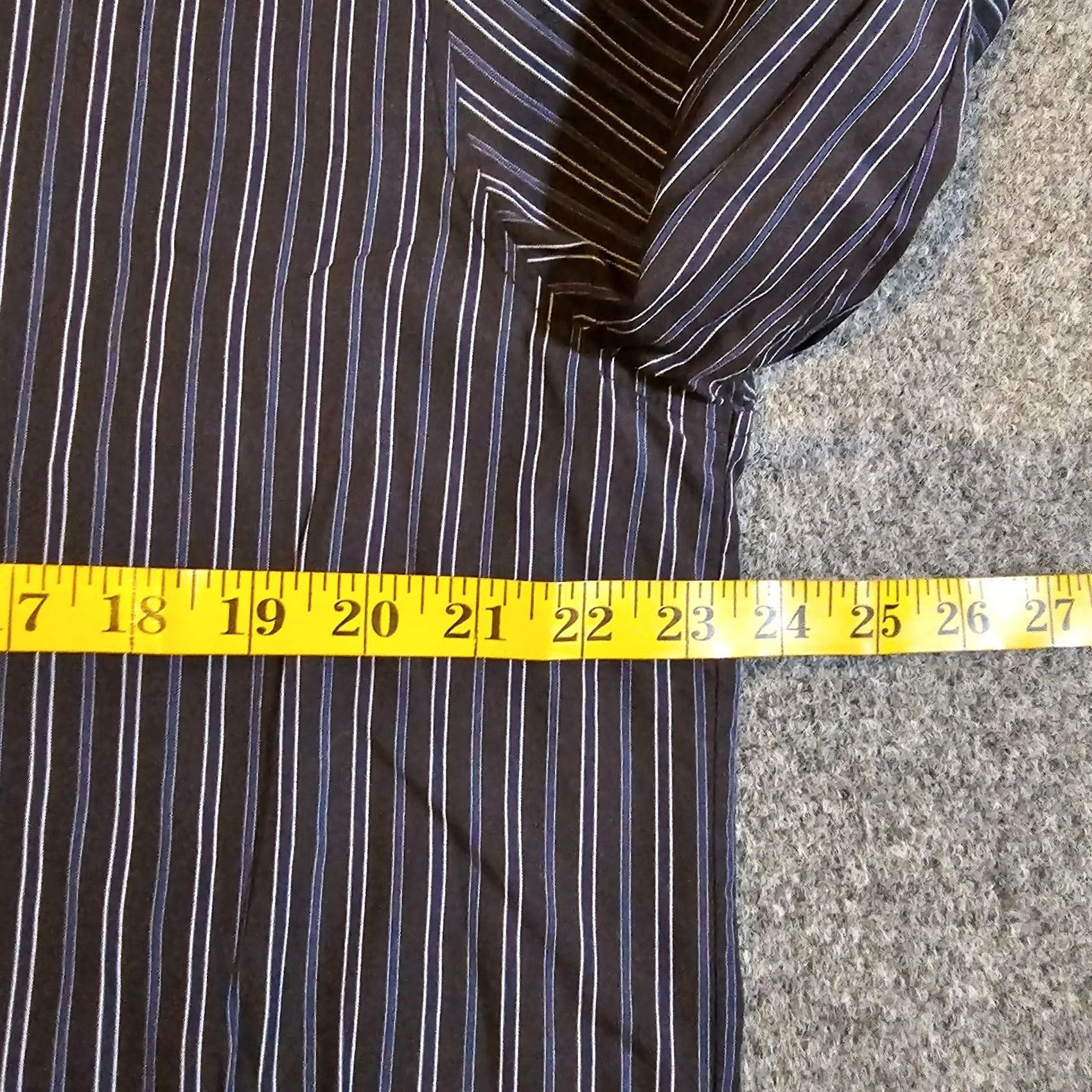Theory Theory Shirt Mens XL Black Blue Striped Button French Cuff Long Sleeve Career Shirt Size US XL / EU 56 / 4 - 5 Thumbnail