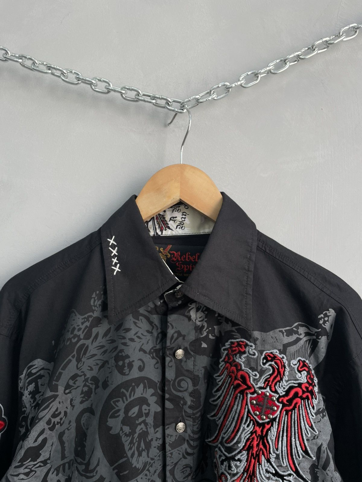 Affliction Vintage opium affliction style punk goth shirt button up Size US L / EU 52-54 / 3 - 8 Thumbnail