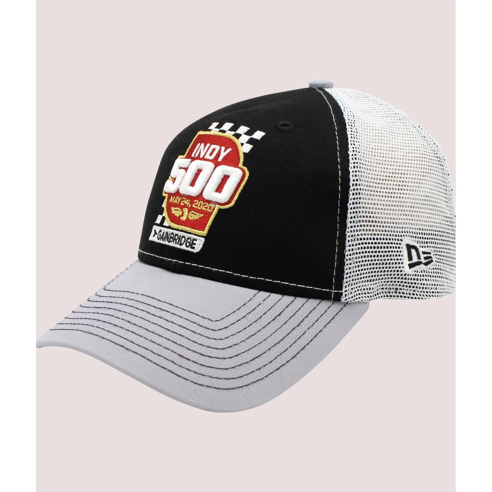 Vintage Indy 500 Mens two-tone Trucker Hat, blkgray, One Size Size ONE SIZE - 1 Thumbnail