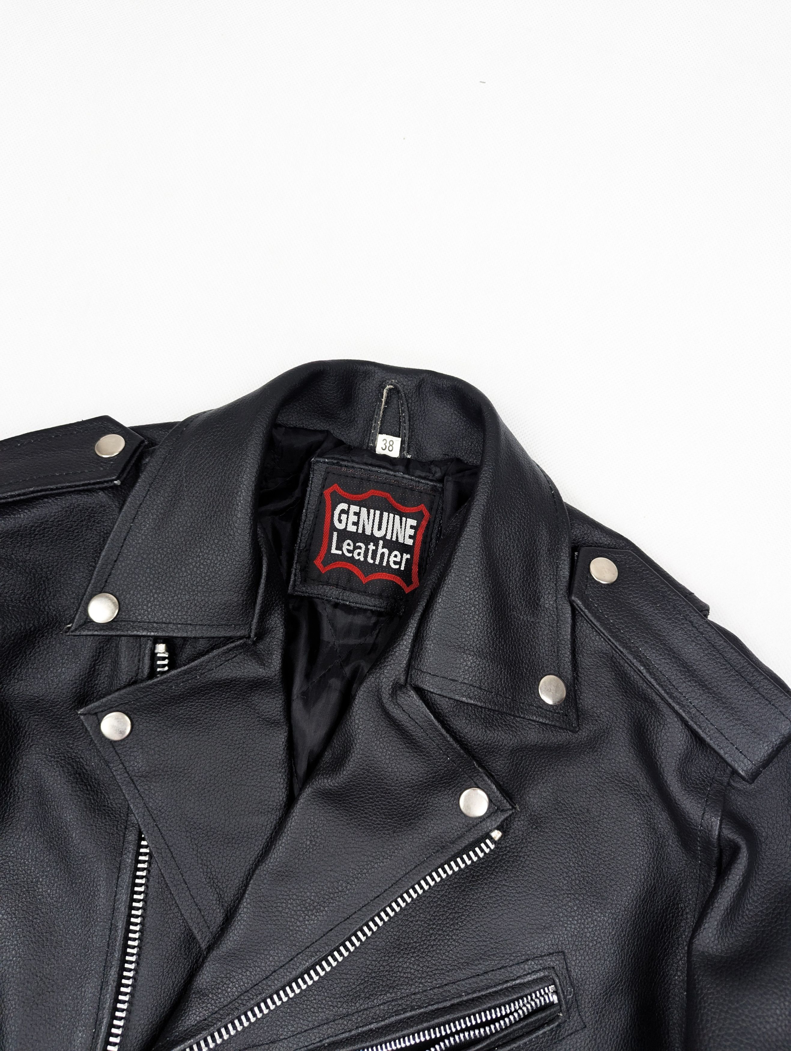 Vintage Black leather biker jacket vintage M Size US M / EU 48-50 / 2 - 2 Thumbnail