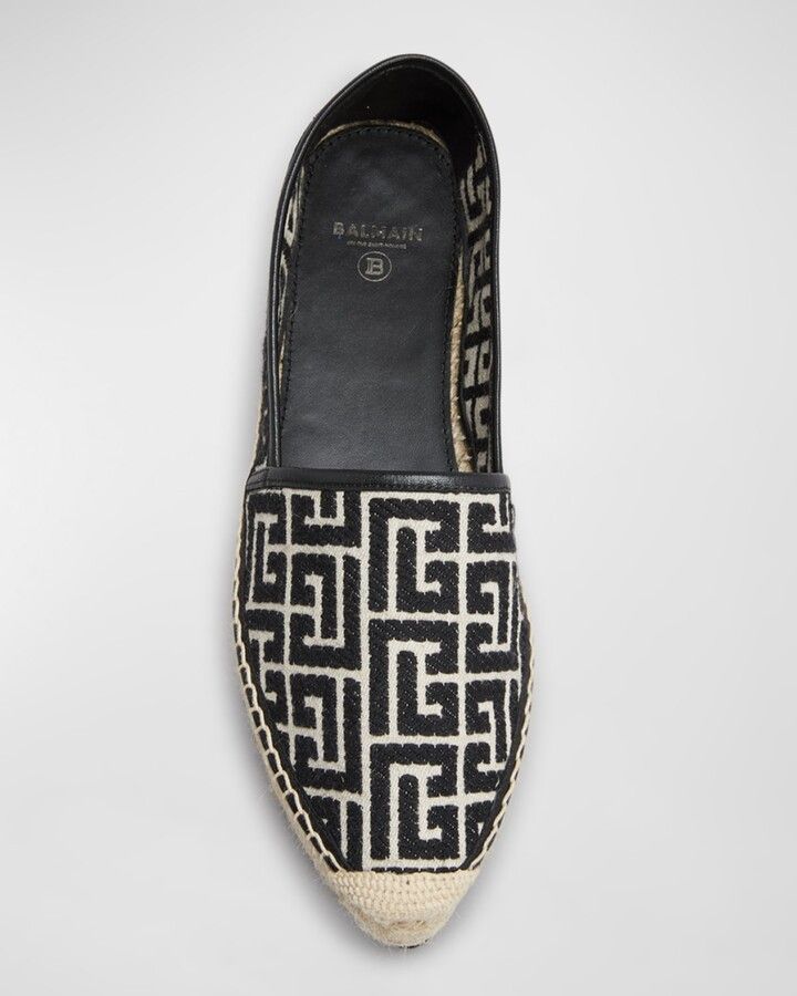Balmain o1w1db10624 Monogram Espadrillas in Black Size US 11 / IT 41 - 2 Thumbnail