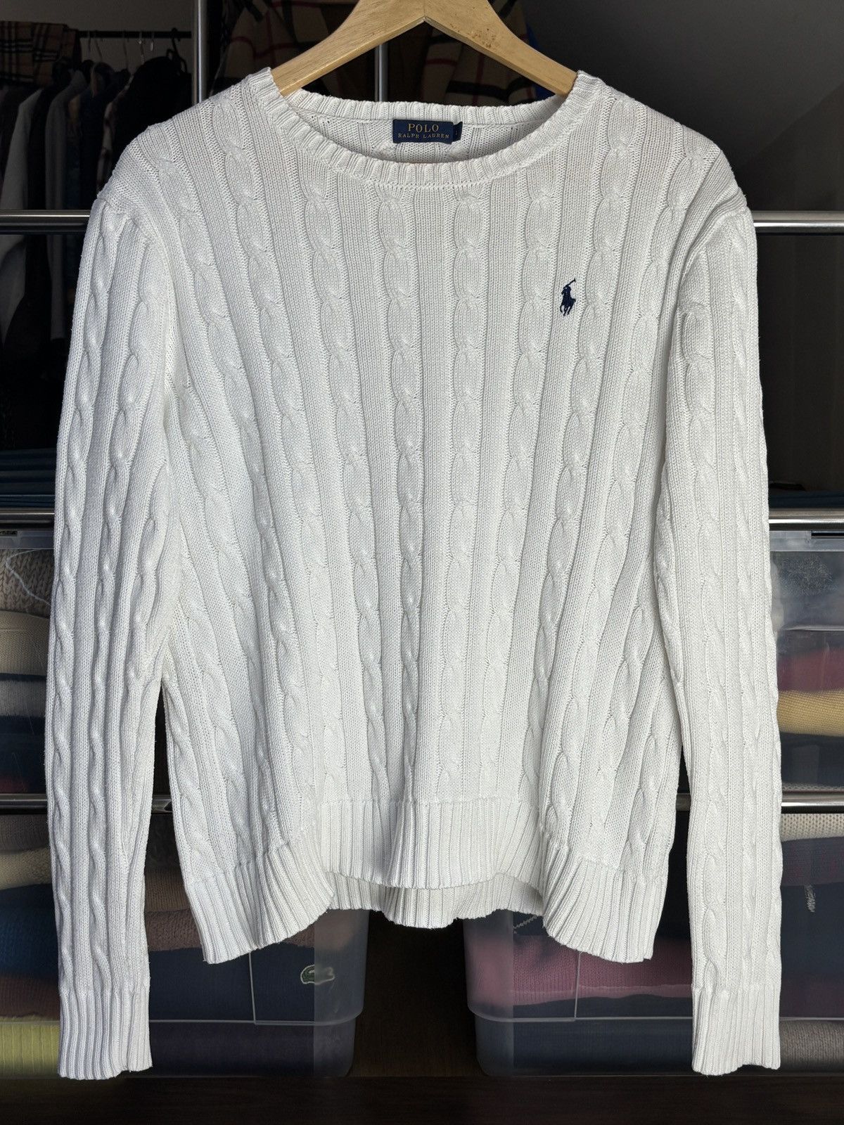 Polo Ralph Lauren Polo Ralph Lauren Cable Knit Logo Sweater Size L / US 10 / IT 46 - 1 Thumbnail