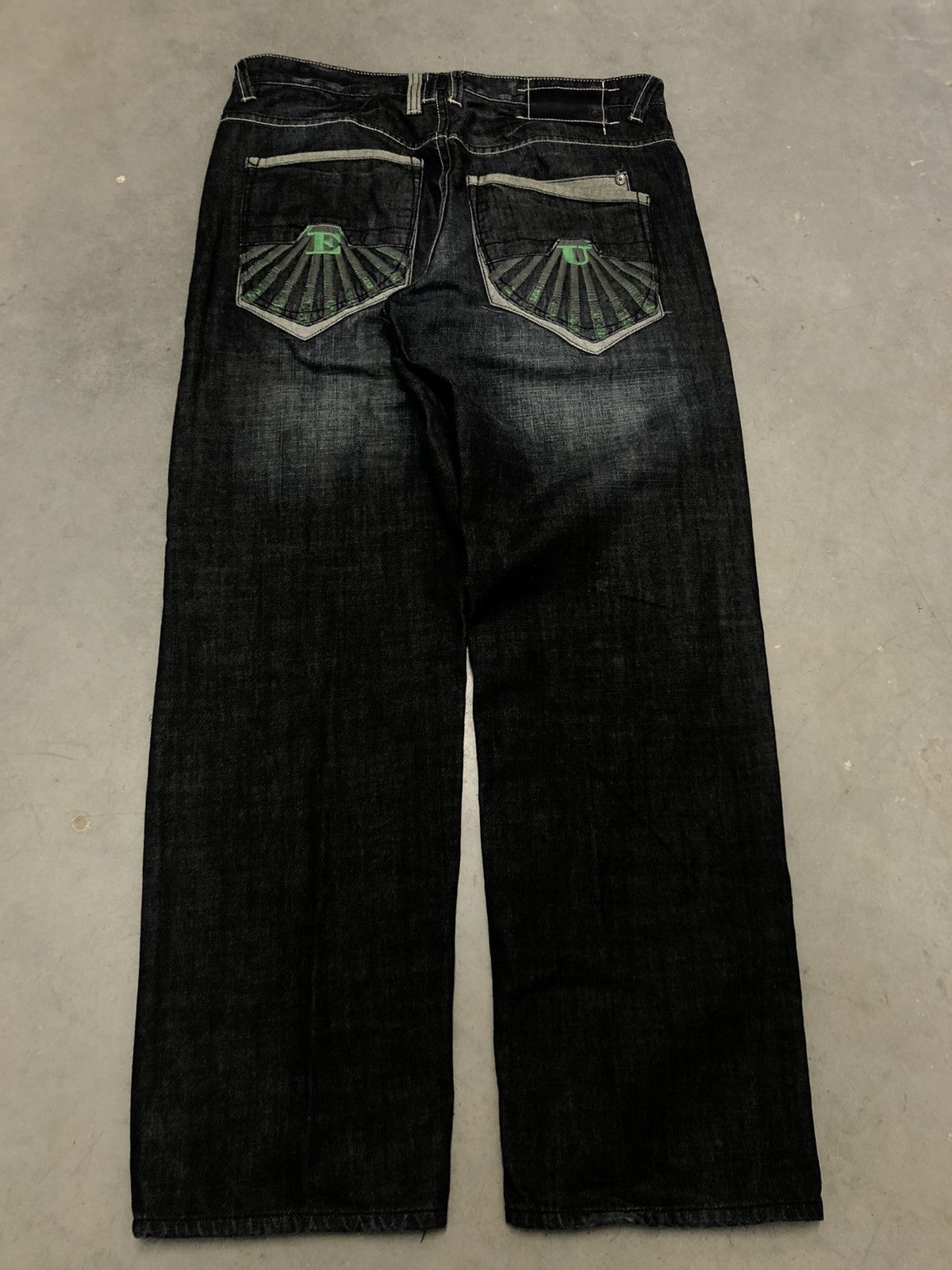Ecko Unltd. × Vintage Ecko Embroidered Crazy Baggy Denim Jeans Y2K Hype Streetwear Size US 34 / EU 50 - 1 Thumbnail