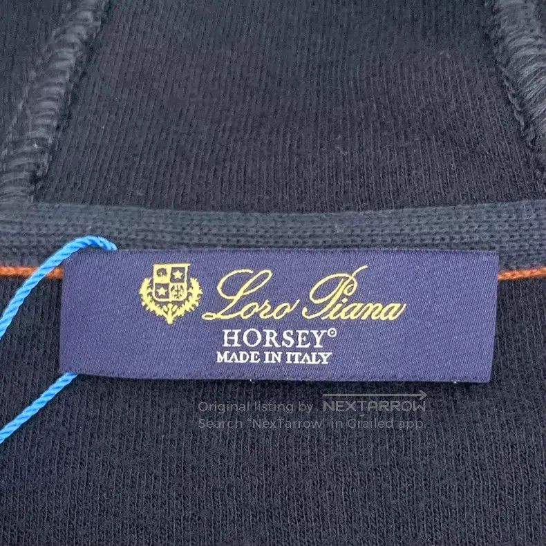 Loro Piana Loro Piana Navy blue logo embroidered cotton hooded drawst Size US M / EU 48-50 / 2 - 6 Thumbnail