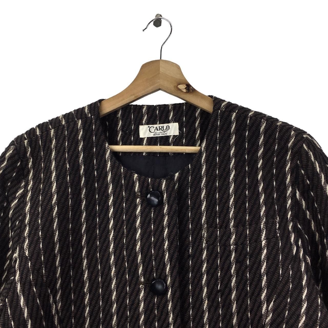 Vintage Vtg CARLO PRET A PORTER French Designer Striped Coat Blouse Size M / US 6-8 / IT 42-44 - 2 Thumbnail
