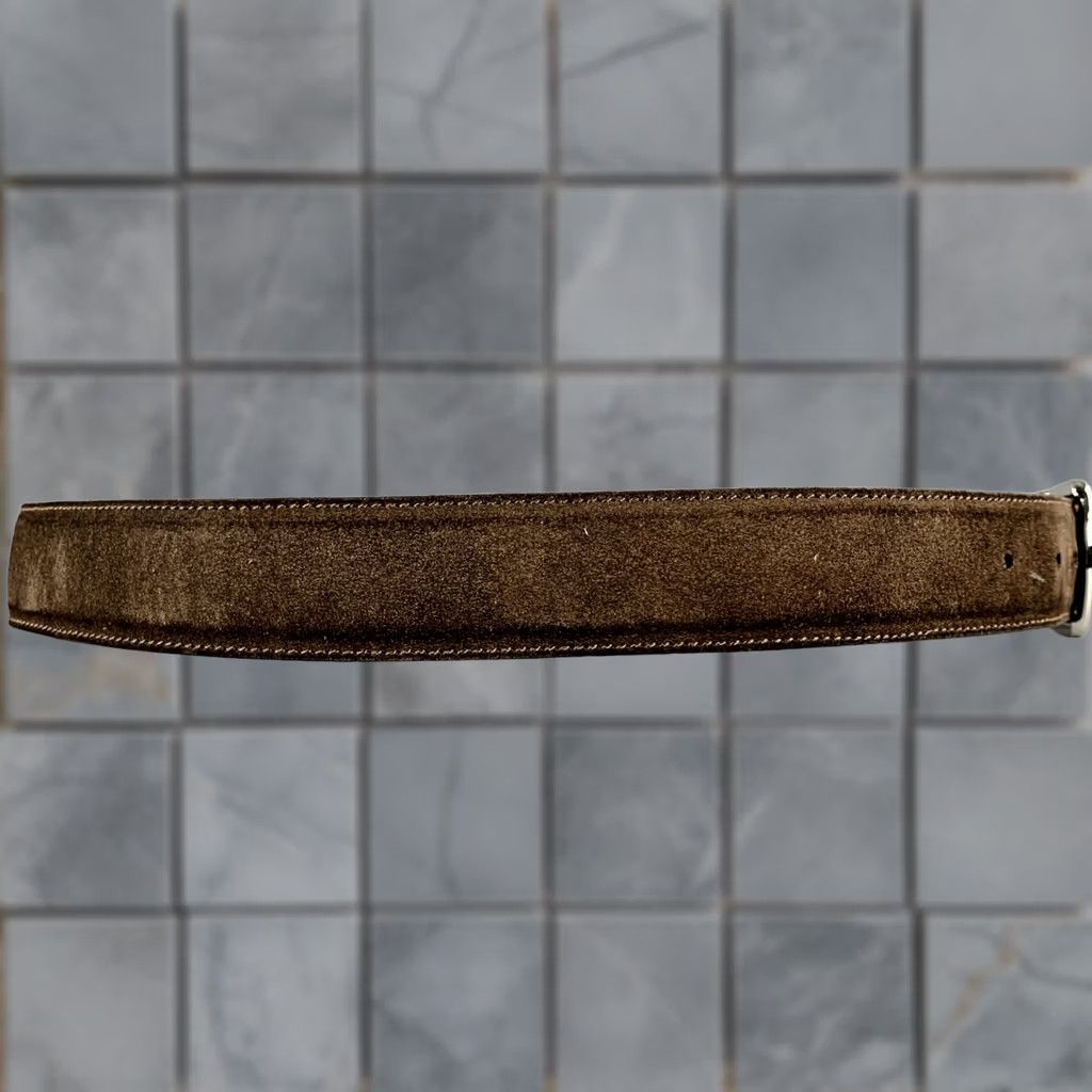 Loro Piana LORO PIANA Belt Dark Brown Silver Suede Belt Size 38 Men Adult Size 38 - 1 Thumbnail