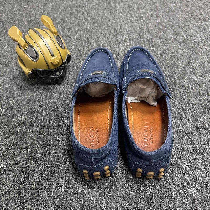 Gucci Gucci Leather Casual Loafers in Blue - Size US 9 / EU 42 - 3 Thumbnail