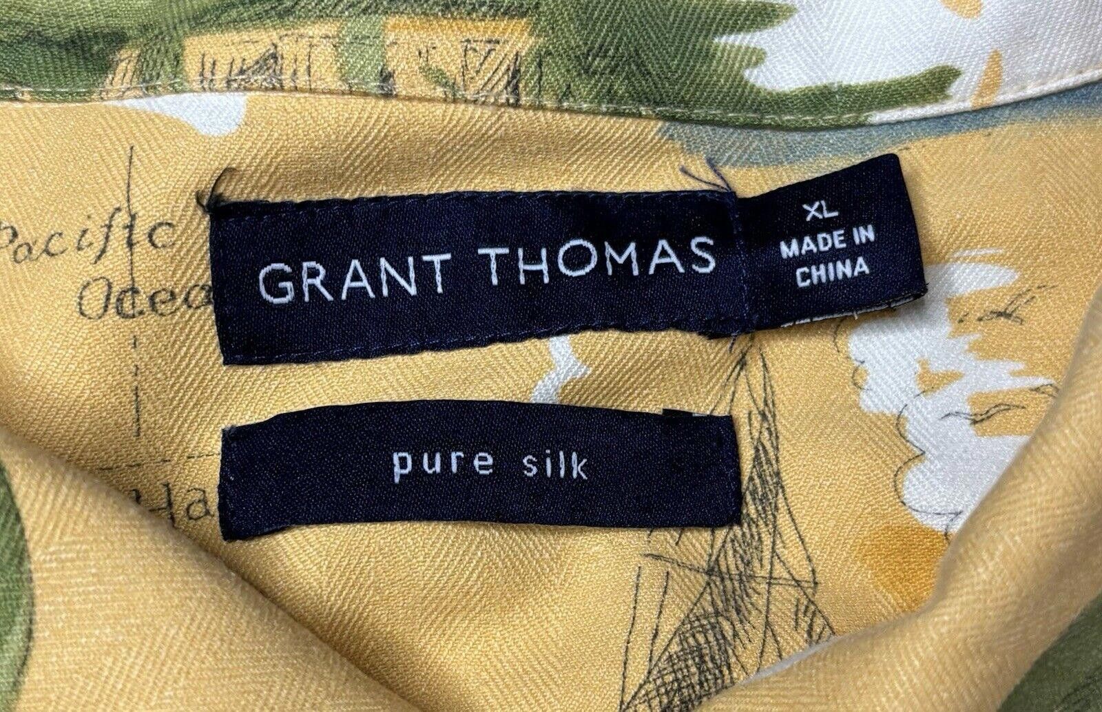 Grant Thomas Grant Thomas Shirt Men's XL Pure Silk Hawaiian Leaf Print Size US XL / EU 56 / 4 - 2 Thumbnail