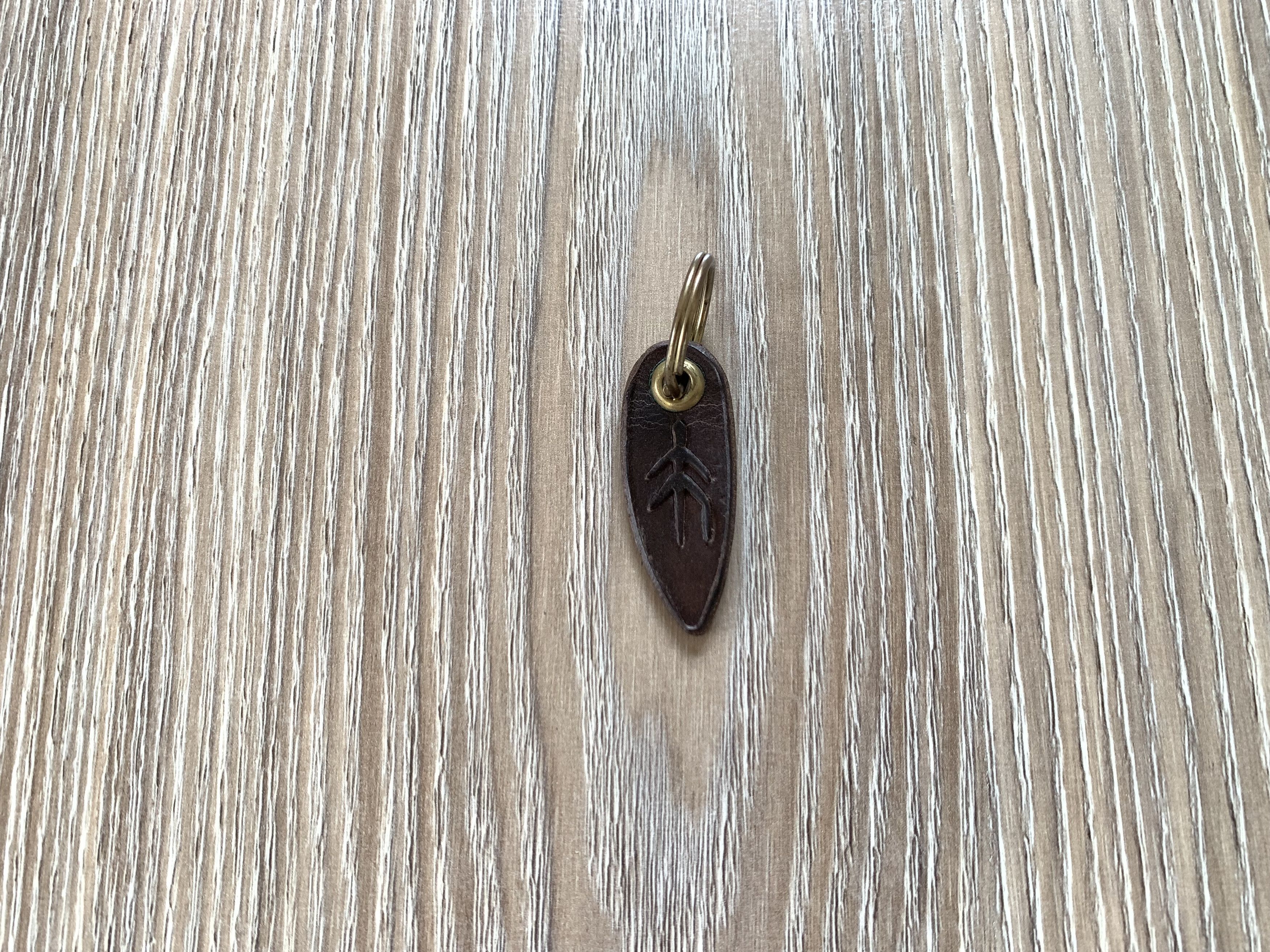 Handmade Leather Keychain With Rune Embossing Size ONE SIZE - 1 Thumbnail