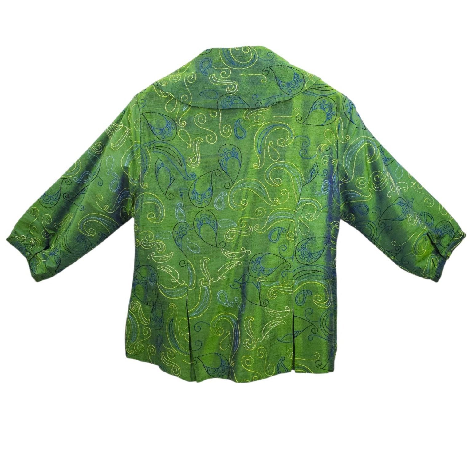 Other Bleu Bayou XL Paisley Silk Jacket Ruffle Lagenlook Fairycore Size XL / US 12-14 / IT 48-50 - 3 Thumbnail
