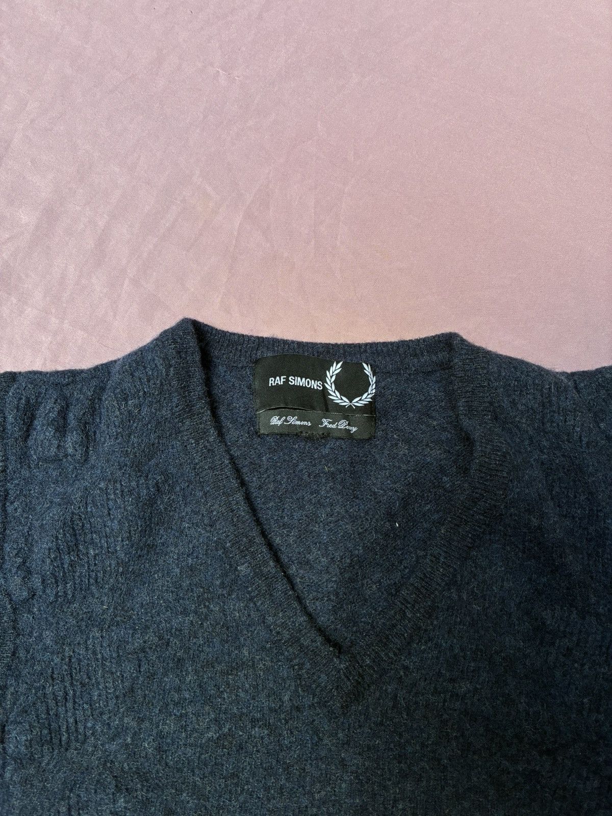 Fred Perry × Raf Simons RAF SIMONS x FRED PERRY navy blue knit wool gilet Size US M / EU 48-50 / 2 - 7 Thumbnail