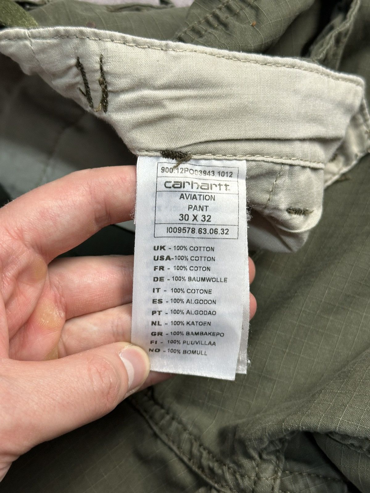 Vintage Carhartt Cargo Distressed Pants Faded Khaki Y2K