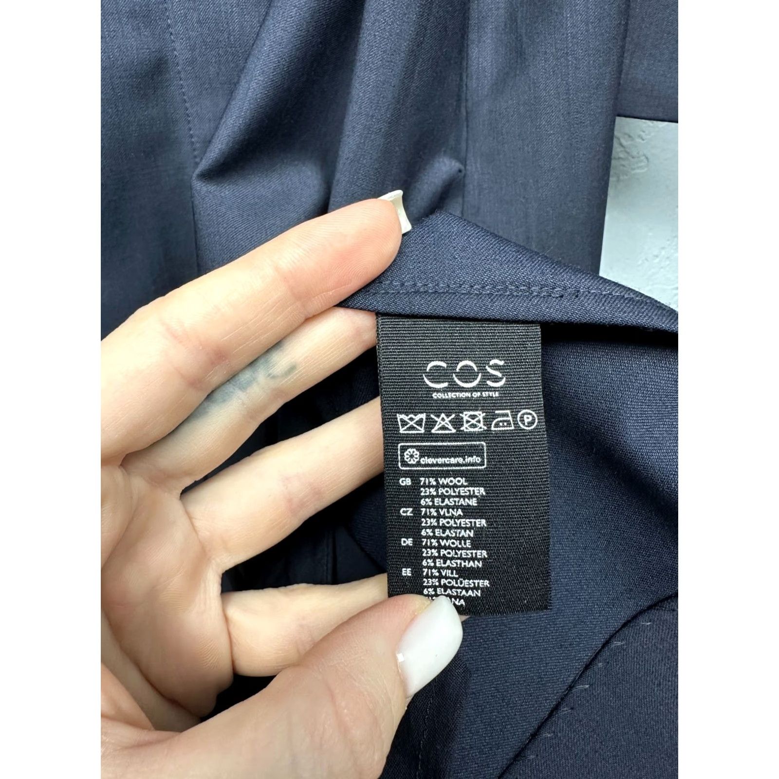 Cos COS Womens Wool Capes Poncho Rain Coat Cape M Blue 40 (M) Womens Shirt? Size M / US 6-8 / IT 42-44 - 4 Thumbnail