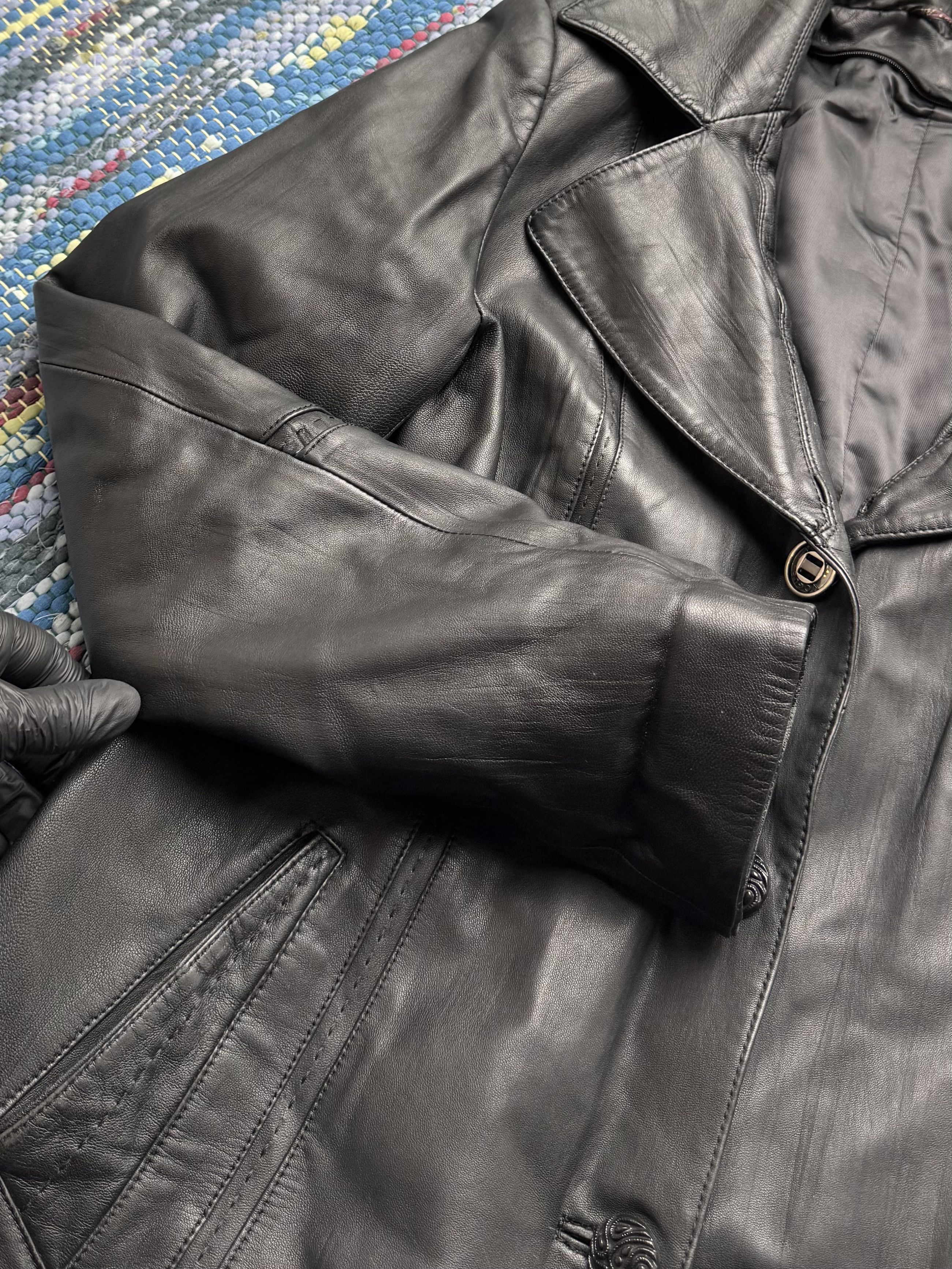 Vintage Vintage Genuine Leather Jacket Button Front Casual Coat Size L / US 10 / IT 46 - 3 Thumbnail