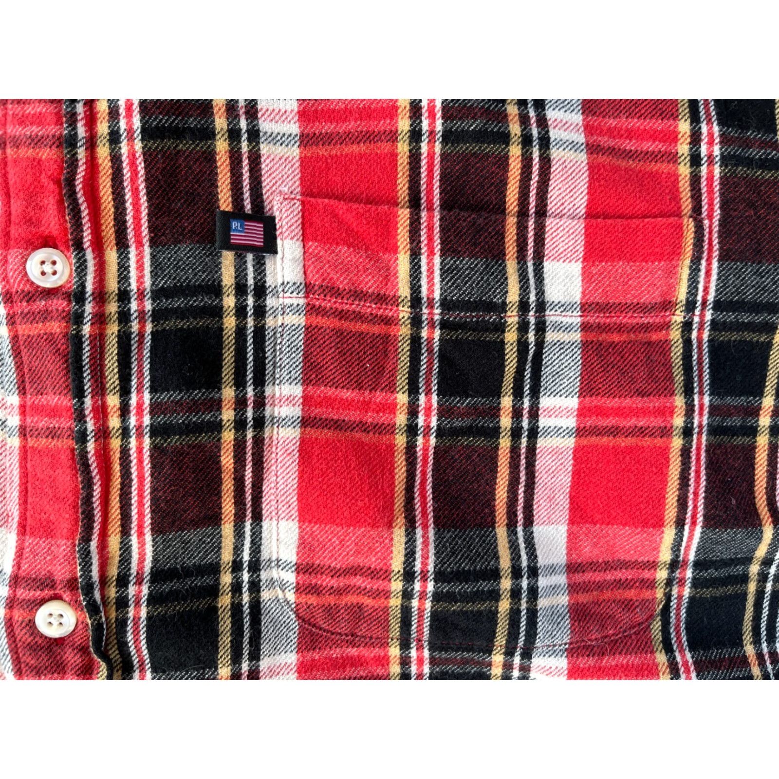 Ralph Lauren VINTAGE Ralph Lauren Jeans Co. Button-Down Shirt Plaid M Men's Red Cotton Flannel Casual 90s Classic Designer Button-Down Men Size US M / EU 48-50 / 2 - 7 Thumbnail