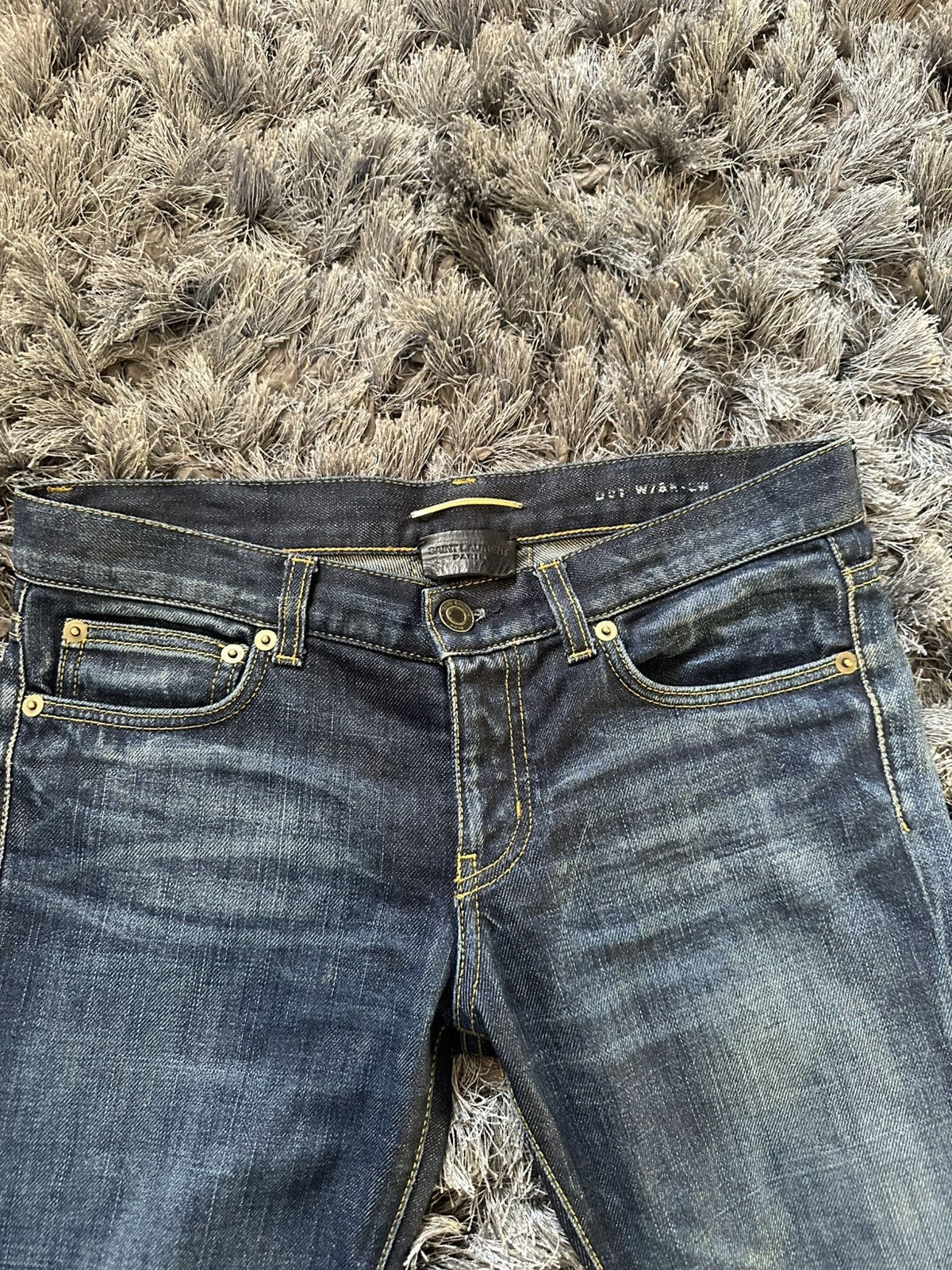 Saint Laurent Paris Saint Laurent Paris Raw Denim Navy D01 W/SK-LW Size US 30 / EU 46 - 3 Thumbnail