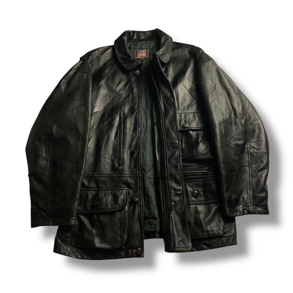 Genuine Leather 🇯🇵 LEATHER COMPANY LEYMUSIS BUTTON UP FULL ZIP HEAVY JACKET Size US M / EU 48-50 / 2 - 10 Thumbnail