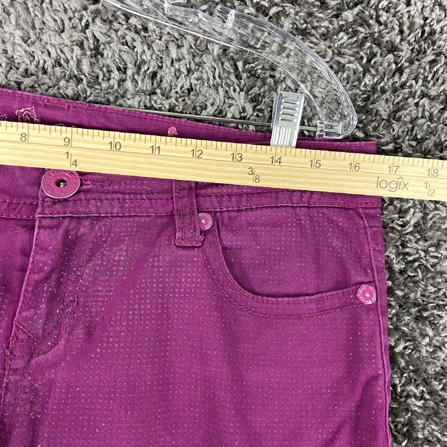 Vintage WallFlower Jeans Pants Women’s 9 Pink Sparkly Ankle Size 30" / US 8 / IT 44 - 6 Thumbnail