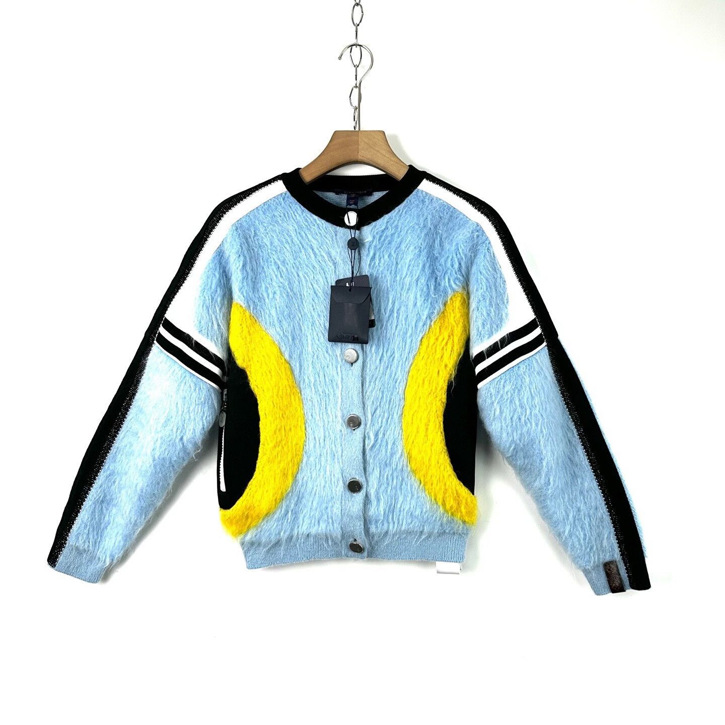 Louis Vuitton Louis Vuitton Blue Mohair Side Stripe Cardigan Size M / US 6-8 / IT 42-44 - 1 Thumbnail