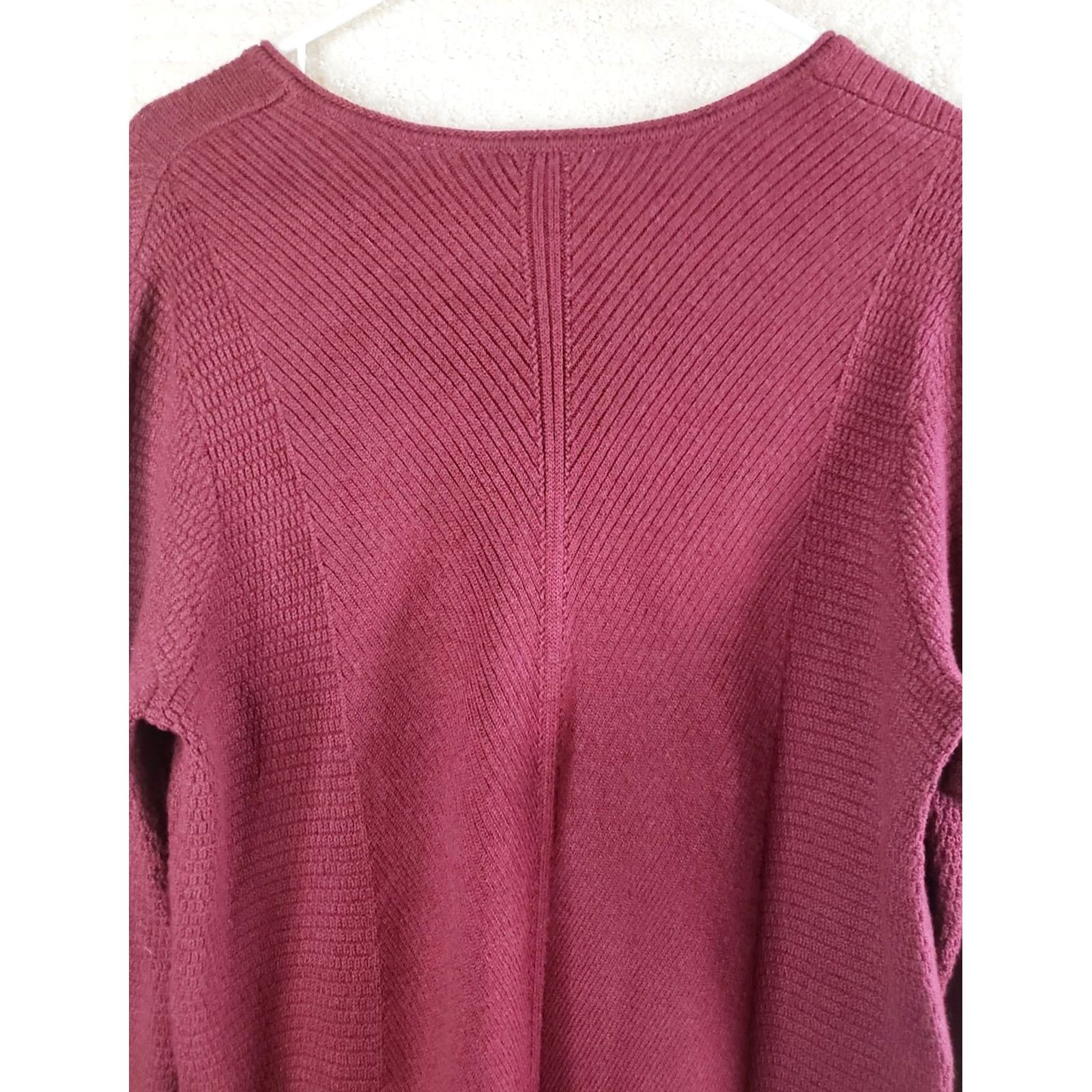 J. Jill J. Jill Women's Cardigan Sweater Tunic Length Burgundy V-Neck Long Sleeve Small XS? Size S / US 4 / IT 40 - 7 Thumbnail