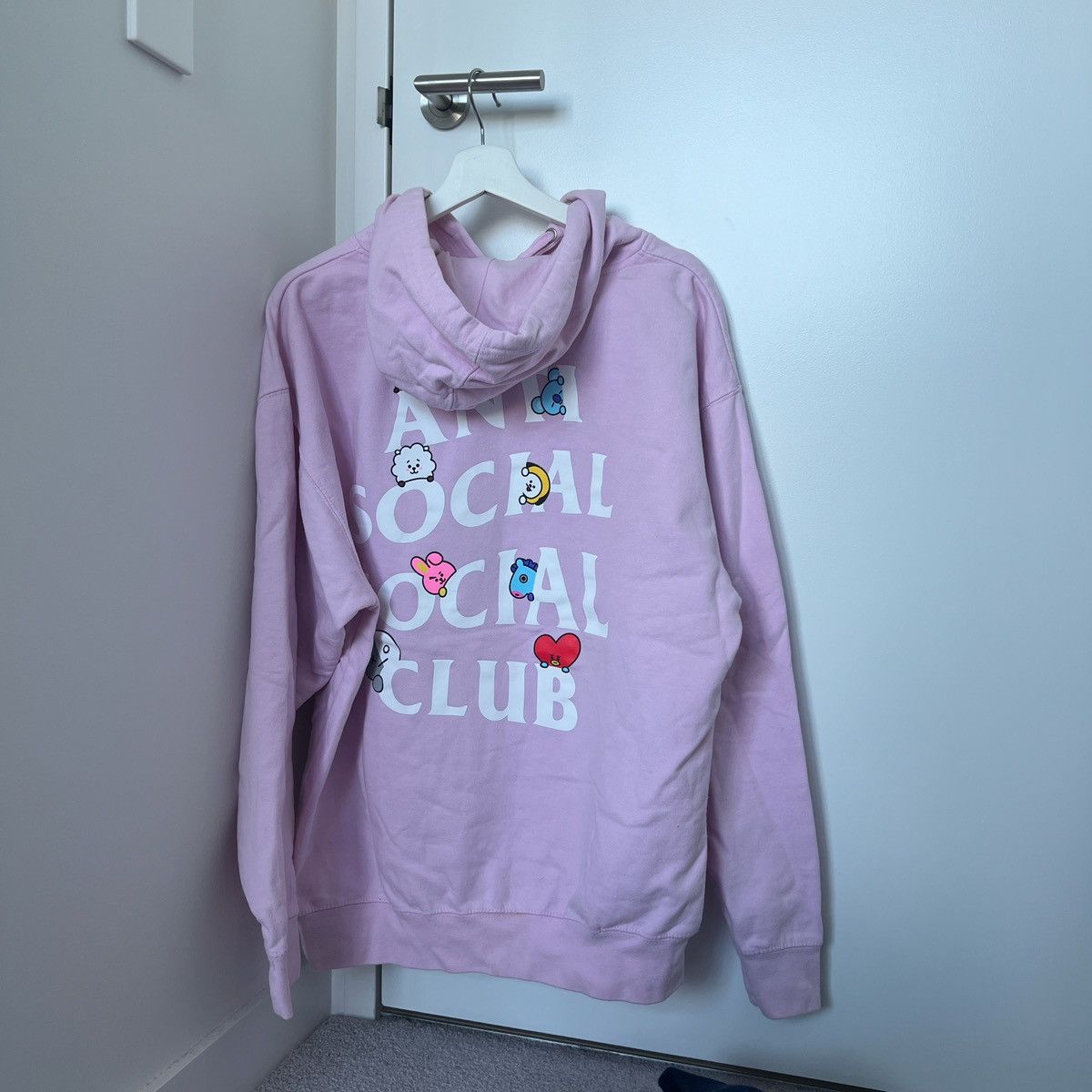 Assc bt21 pink hoodie sale