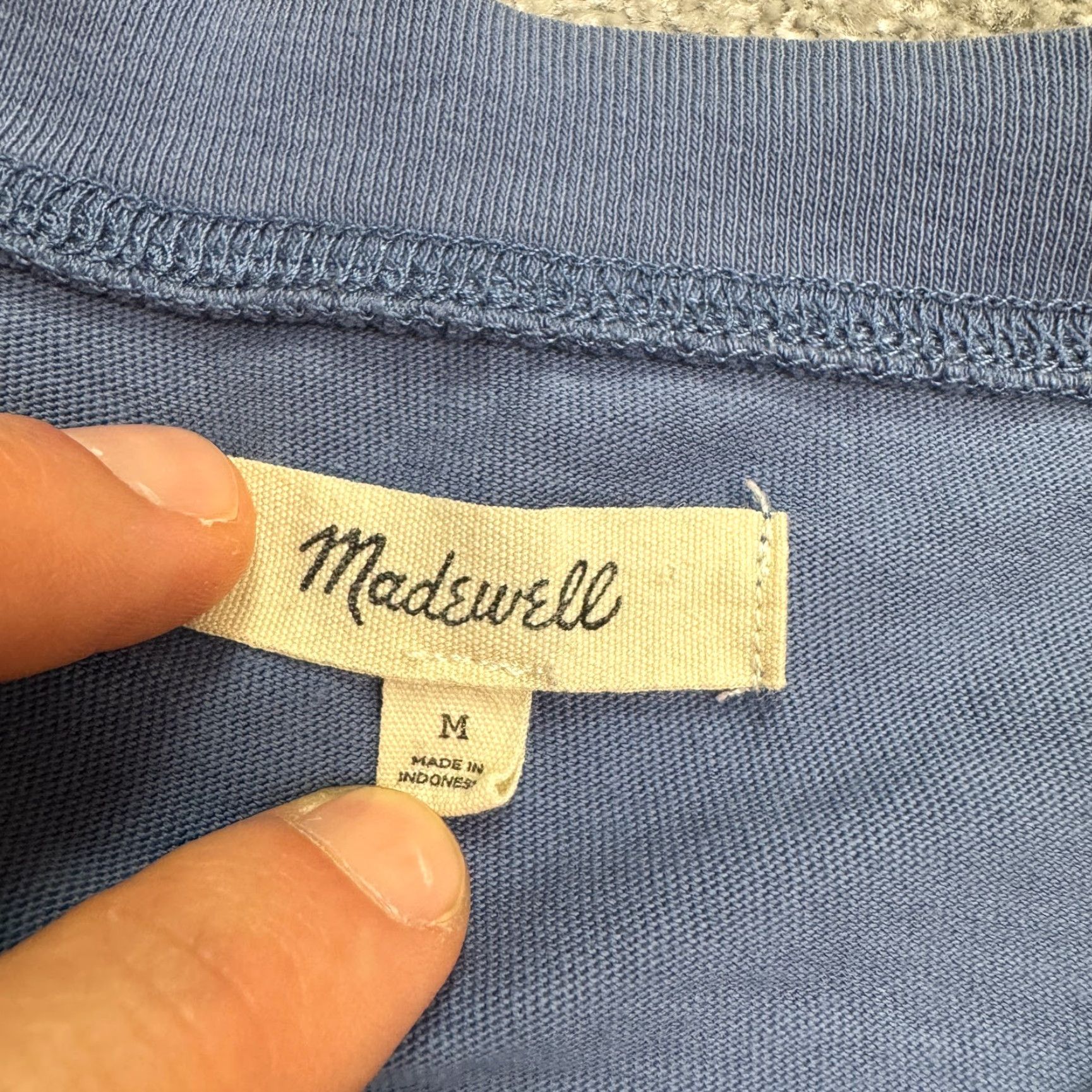 Madewell VINTAGE Madewell Women's T-Shirt Short Sleeve Crew Neck Basic Cotton Blue 90s Casual Everyday Easy Care Size M / US 6-8 / IT 42-44 - 4 Thumbnail