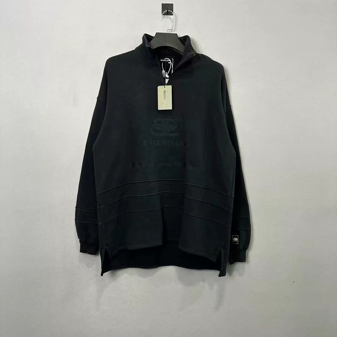 Balenciaga Balenciaga Double B Logo Fleece Half-Zip Jacket Size US M / EU 48-50 / 2 - 1 Thumbnail
