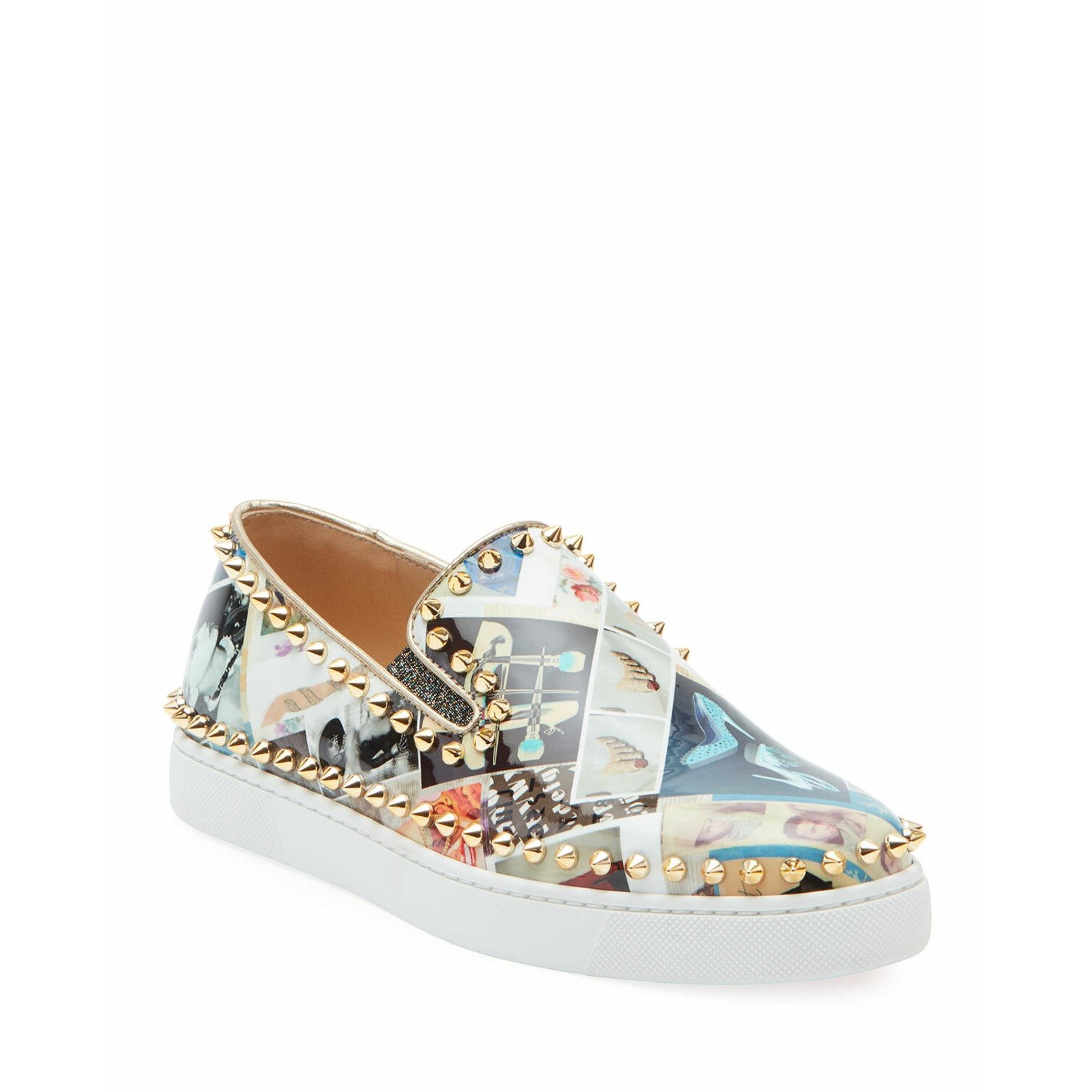 Christian Louboutin Christian Louboutin Pik Boat Black Gold Spike Sneakers 41 Size US 11 / IT 41 - 3 Thumbnail