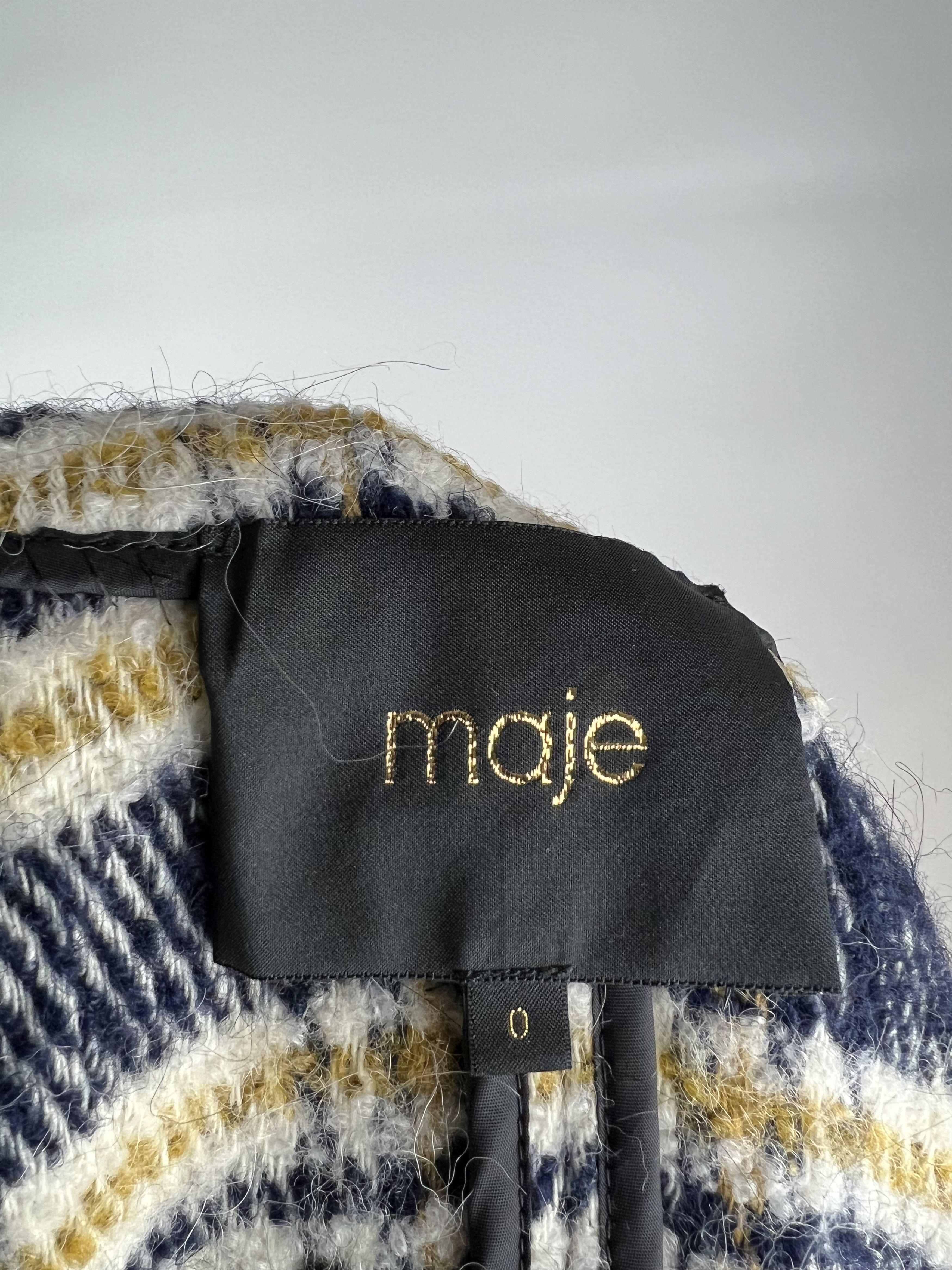 Maje Maje Wool Alpaca Checked Coat Size 0 Oversized Size XS / US 0-2 / IT 36-38 - 7 Thumbnail