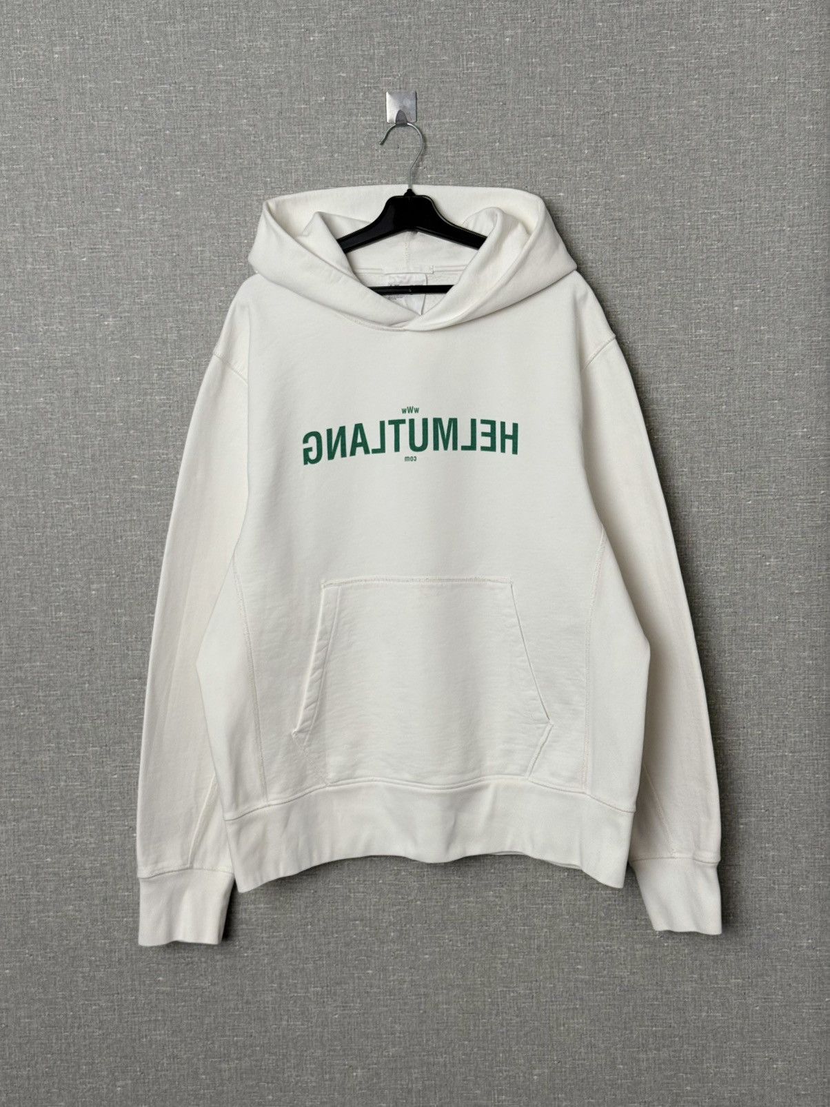 Helmut Lang Helmut Lang Thick White Hoodie Mirrored Web Logo Size XL Size US XL / EU 56 / 4 - 2 Thumbnail