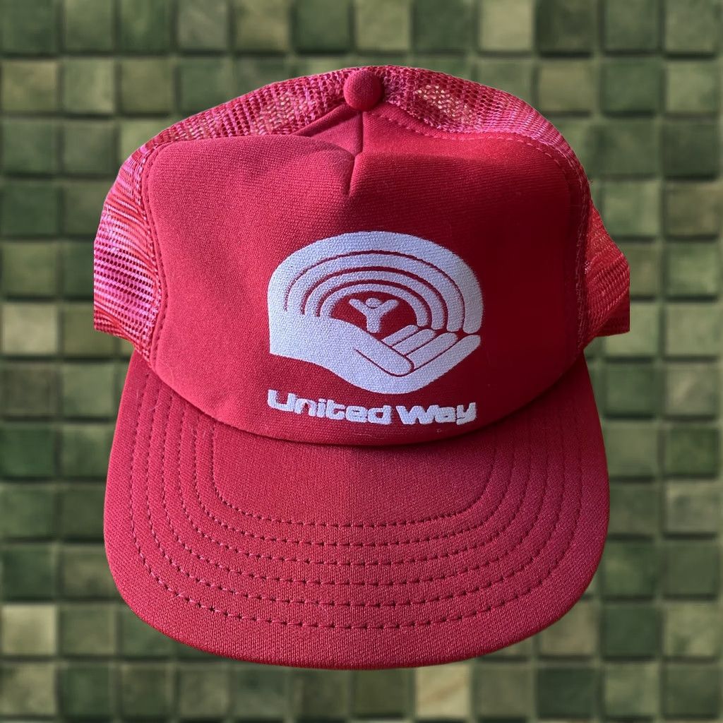 Vintage VINTAGE United Way Trucker Hat Cap Baseball Style Red Adjustable Mens Cap USA 90s Retro Hipster Outdoor Modern Logo Size ONE SIZE - 1 Thumbnail
