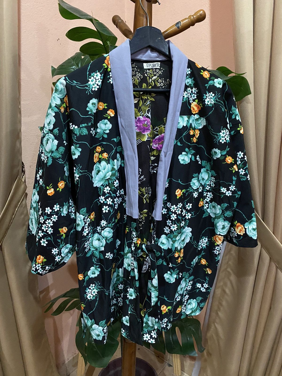 Japanese Brand Épurér Tokyo Floral Kimono Jacket Multicolor Unisex Size L / US 10 / IT 46 - 3 Thumbnail